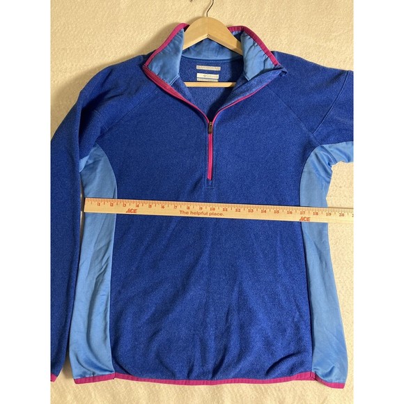Women’s Columbia Omni-Wick Zip Neck Long Sleeve Blue Fleece Sweater Jacket Sz LG - Picture 10 of 13